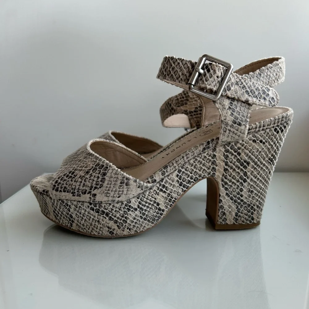 Chinese Laundry Snake Print Platform Heels